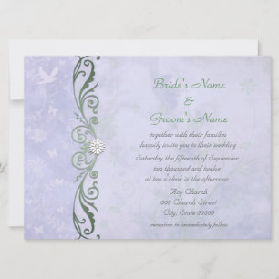 Invitation Bleu Pervenche Floral Mariage de Printemps