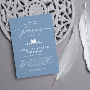 Invitation Bleu pour toujours dans nos coeurs Baby Memorial