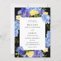 Bleu pourpre et jaune Mariage floral - Noir