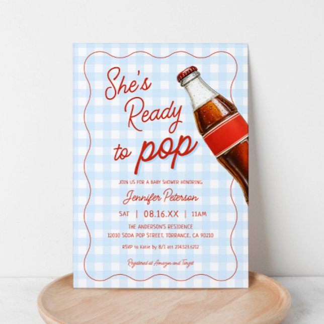 Invitation Bleu Prêt À Pop Soda Pop Baby shower Cola (Créateur téléchargé)