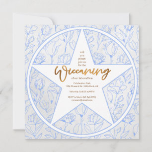 Invitation Bleu Rose Baby Boy Wiccaning Cérémonie de désignat