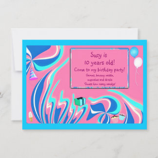 Invitation Bleu, rose et imaginaire aquatique