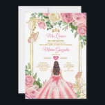Invitation Bleu rose princesse Quinceañera Papillon Floral<br><div class="desc">Blush Pink Princess Quinceañera Butterfly Floral Invitation Quinceañera Sage Green Pink Gold Crown Invitation Mis Quince 15 Anos,  16e Anniversaire Papillon</div>