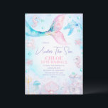Invitation Bleu rose sirène traîne sous la mer Anniversaire<br><div class="desc">Tout Age Blue Rose Mermaid Tail Under the Sea Birthday Invitation Entièrement modifiable toute sirène d'âge ou sous le thème de la mer invitation d'anniversaire filles en bleu, rose et violet. Ce modèle éditable à thème de sirène présente une queue de sirène, une tortue de mer, des coquillages, des hippocampes...</div>