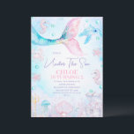 Invitation Bleu rose sirène traîne sous la mer Anniversaire<br><div class="desc">Tout Age Blue Rose Mermaid Tail Under the Sea Birthday Invitation Entièrement modifiable toute sirène d'âge ou sous le thème de la mer invitation d'anniversaire filles en bleu, rose et violet. Ce modèle éditable à thème de sirène présente une queue de sirène, une tortue de mer, des coquillages, des hippocampes...</div>