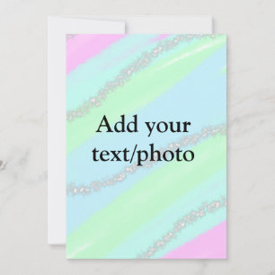 Invitation Bleu rose vert pailleté scintillant pastel ajoutez