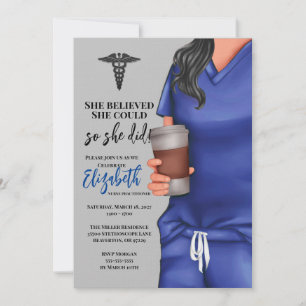 Invitation Bleu Scrubs Infirmière École de soins infirmiers I