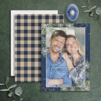 Bleu Silver Hiver Bois Plaid Rustique Photo Mariag