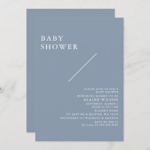 Invitation Bleu Simple Élégant Baby shower Moderne
