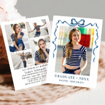 Bleu tendance Ruban de Bow 5 PHOTO Graduation Part