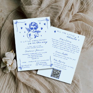 Invitation Bleu Tout En Un Saint-Valentin Cupidon Garçon Baby