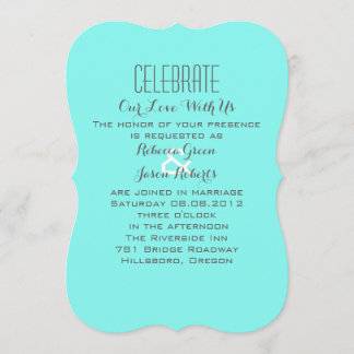Invitation bleu turquoise aqua mariage oeuf de robin