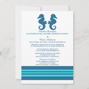 Invitation Bleu Turquoise Nautique Mariage