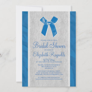 Invitation Bleu Vintage Bow & Linge Douche nuptiale Invitatio