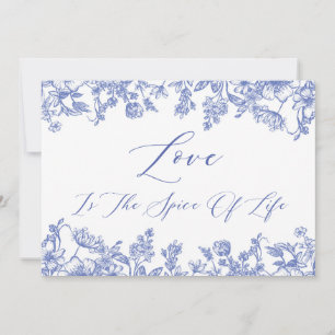 Invitation Bleu Vintage Floral L'amour Est L'épice De La Vie