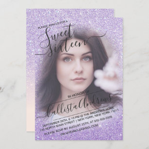 Invitation Bleu violet Parties scintillant mousseuse Ombre Ph