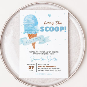 Invitation Bleu Voici le Baby shower Scoop