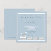 Bleu | White Choo Choo Train Boy Baby shower