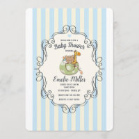 Invitation bleue bienvenue adorable