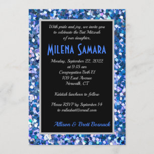 Invitation bleue Confetti