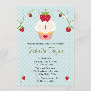 Invitation bleue d'anniversaire de petit gâteau de