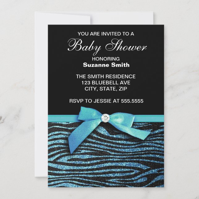 Invitation bleue de baby shower de garçon de (Devant)