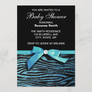 Invitation bleue de baby shower de garçon de