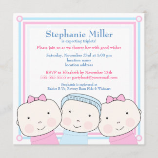 Invitation bleue de baby shower de rose de garçon