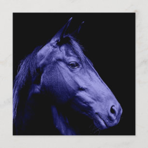 Invitation bleue de conception de cheval