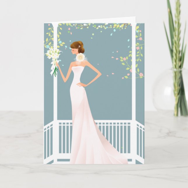 Invitation bleue de Fête de la mariée (Devant)