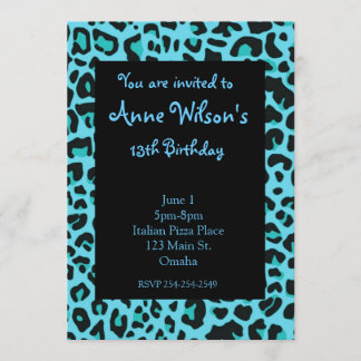 Invitation bleue de filles d'impression de Jaguar