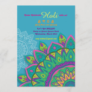 Invitation bleue de Holi
