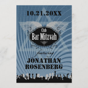 Invitation bleue de la Marine Club Bar Mitzvah