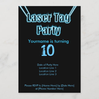 Invitation bleue de la partie de balise laser