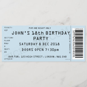 Invitation bleue de partie de billet de concert