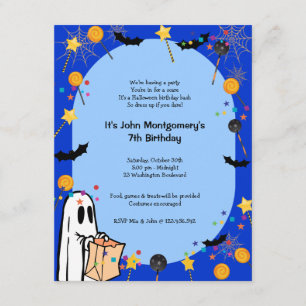 Invitation bleue de partie de costume