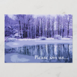 Invitation bleue de partie de solstice d'hiver