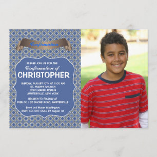 Invitation bleue de photo d'horizon