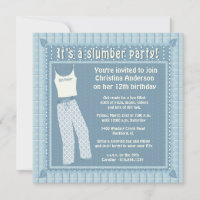 Invitation soirée pyjama filles - 6 Cartes girly & enveloppes blanches