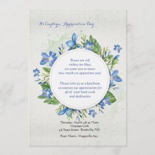 Invitation bleue de violettes