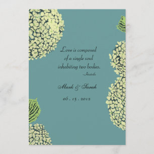 Invitation bleue d'hortensia