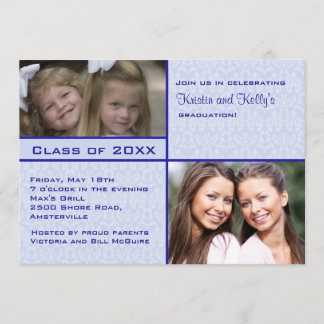 Invitation bleue d'obtention du diplôme de photo