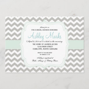 Invitation bleue et grise de Lite de Chevron