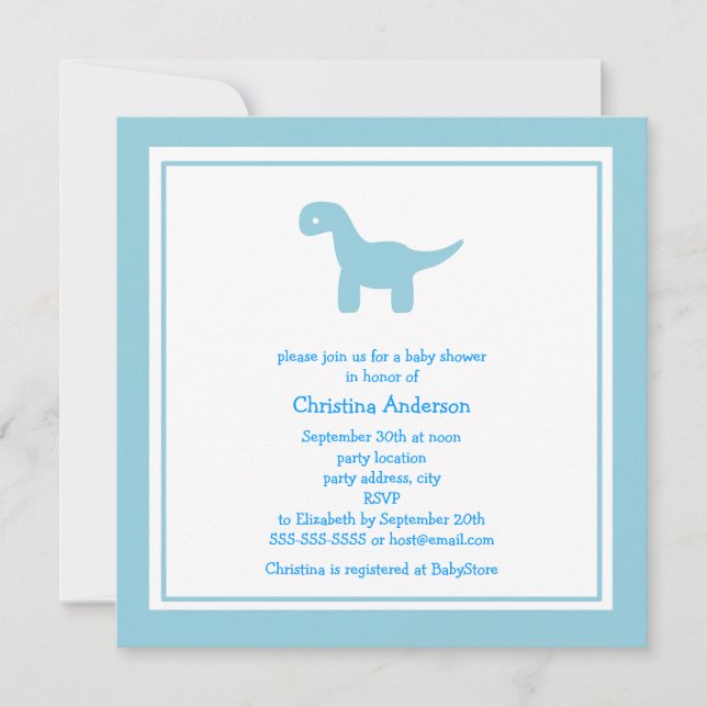Invitation bleue mignonne de baby shower de (Devant)