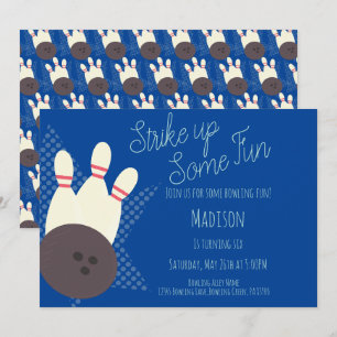 Invitation bleue pour une fête d'anniversaire au b