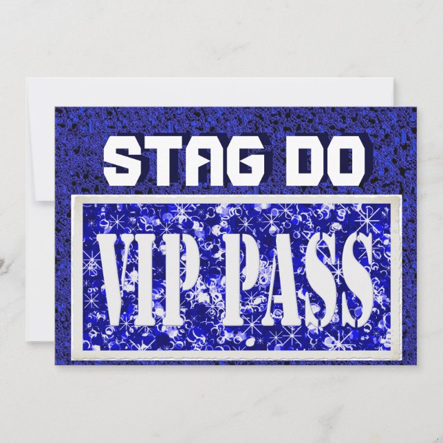 Invitation bleue VIP pour enterrement de vie de ga (Devant)