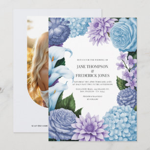 Invitation Bleuet de glacier/Péruvienne douce & Wisteria d'hi