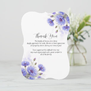 Invitation Bleuets Sympathie Fleurs Funérailles Merci 