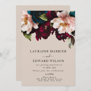 Invitation Bliss de Bourgogne : Elégant Motif floral en Win