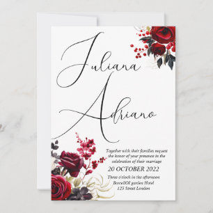 Invitation Bliss de Bourgogne : Elégant Motif floral en Win